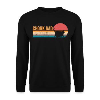 Chonk Meme Katze Chonk Dad - Unisex Pullover - Schwarz - Vorne - Alina (178cm) & Michal (187cm)