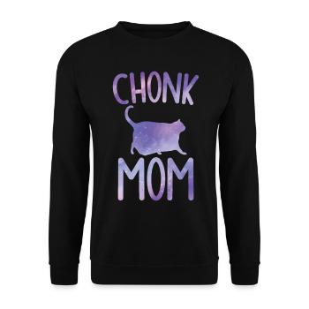 Chonk Meme Katze Chonk Mama - Unisex Pullover - Schwarz - Vorne - Alina (178cm) & Michal (187cm)