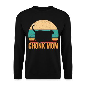 Chonk Meme Katze Chonk Mama - Unisex Pullover - Schwarz - Vorne - Alina (178cm) & Michal (187cm)