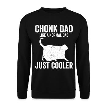 Chonk Meme Katze - Unisex Pullover - Schwarz - Vorne - Alina (178cm) & Michal (187cm)