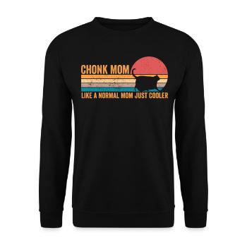 Chonk Meme Katze - Unisex Pullover - Schwarz - Vorne - Alina (178cm) & Michal (187cm)