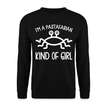Fliegendes Spaghettimonster FSM - Unisex Pullover - Schwarz - Vorne - Alina (178cm) & Michal (187cm)