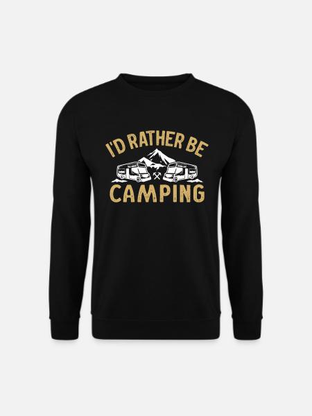 Ich würde lieber campen lustiges Camping T-Shirt - Unisex Pullover - Schwarz