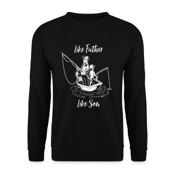 Real anglers - father and son - Unisex Sweatshirt - black - Front - Alina (178cm) & Michal (187cm)