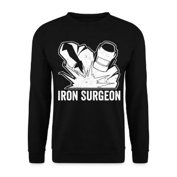 Iron Surgeon Welder Welding - Unisex Sweatshirt - black - Front - Alina (178cm) & Michal (187cm)