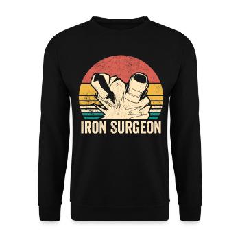 Iron Surgeon Welder Welding Vintage - Unisex Sweatshirt - black - Front - Alina (178cm) & Michal (187cm)