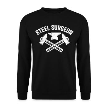 Steel Surgeon Blacksmith Blacksmith - Unisex Sweatshirt - black - Front - Alina (178cm) & Michal (187cm)