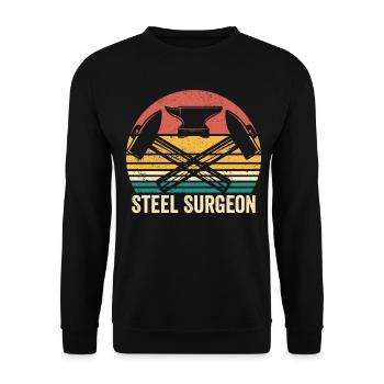 Steel Surgeon Blacksmith Vintage - Unisex Sweatshirt - black - Front - Alina (178cm) & Michal (187cm)