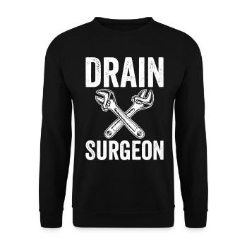 Mécanicien d’égouts Mécanicien sanitaire - Sweat-shirt Unisexe - noir - Devant - Alina (178cm) & Michal (187cm)