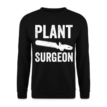 Plant Surgeon Gartenarbeit Gärtner Pflanzen - Unisex Pullover - Schwarz - Vorne - Alina (178cm) & Michal (187cm)