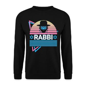 Rabbiner Jude Jüdisch Hebräisch Retro - Unisex Pullover - Schwarz - Vorne - Alina (178cm) & Michal (187cm)