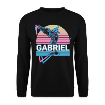 Gabriel Archangel Retro - Unisex Sweatshirt - black - Front - Alina (178cm) & Michal (187cm)