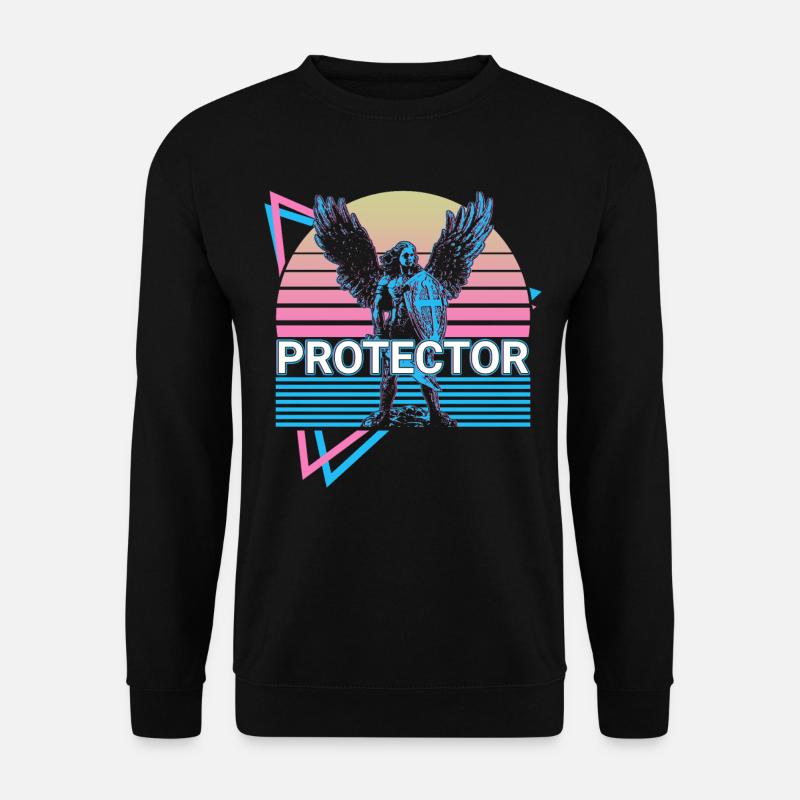 Protector Archangel Michael Retro - Unisex Sweatshirt - black