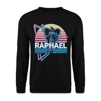 Raphael Archangel Retro - Unisex Sweatshirt - black - Front - Alina (178cm) & Michal (187cm)