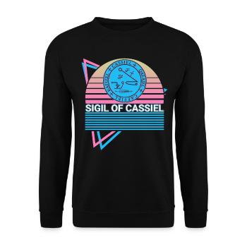 Sceau de Cassiel Archange Sceau Rétro - Sweat-shirt Unisexe - noir - Devant - Alina (178cm) & Michal (187cm)