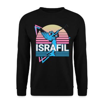 Israfil Archangel Retro - Unisex Sweatshirt - black - Front - Alina (178cm) & Michal (187cm)