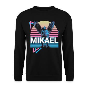 Mikael Archangel Retro - Unisex Sweatshirt - black - Front - Alina (178cm) & Michal (187cm)