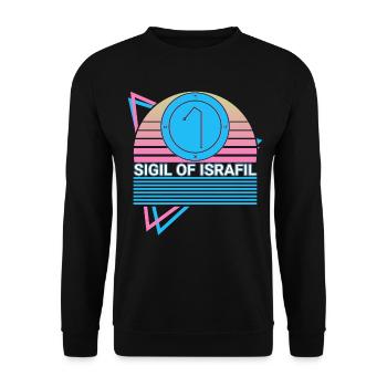 Sceau d’Israfil Archange Sceau Rétro - Sweat-shirt Unisexe - noir - Devant - Alina (178cm) & Michal (187cm)