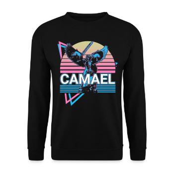 Camael Archangel Khamuel Retro - Unisex Sweatshirt - black - Front - Alina (178cm) & Michal (187cm)