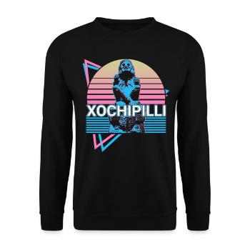 Xochipilli Aztec God Rétro - Sweat-shirt Unisexe - noir - Devant - Alina (178cm) & Michal (187cm)