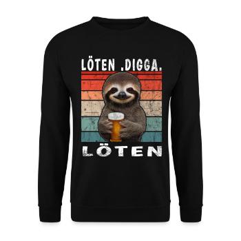 Löten Digga Löten - Unisex Pullover - Schwarz - Vorne - Alina (178cm) & Michal (187cm)