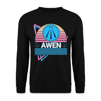 Awen Druid Paganism Celtic Wiccan Retro - Unisex Sweatshirt - black - Front - Alina (178cm) & Michal (187cm)
