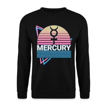 Mercure Alchimie Symbole Rétro - Sweat-shirt Unisexe - noir - Devant - Alina (178cm) & Michal (187cm)