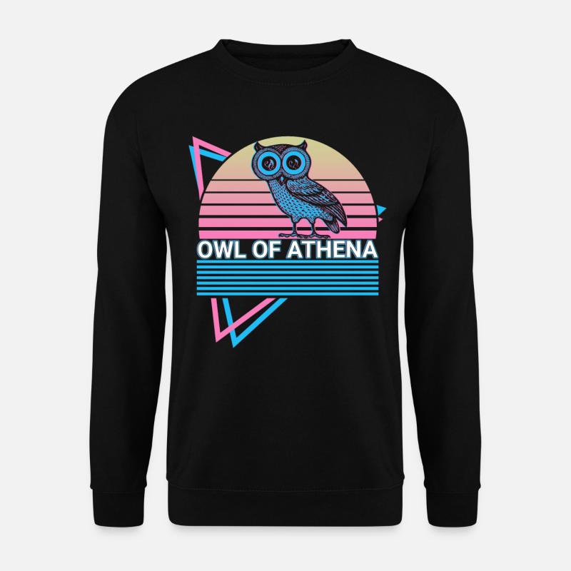 Eule der Athene Retro - Unisex Pullover - Schwarz