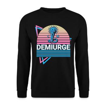 Démiurge Lion Gnostique Rétro - Sweat-shirt Unisexe - noir - Devant - Alina (178cm) & Michal (187cm)