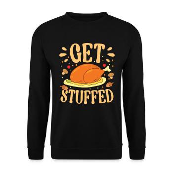 Get Stuffed für die Familie Männer Frauen und - Unisex Pullover - Schwarz - Vorne - Alina (178cm) & Michal (187cm)