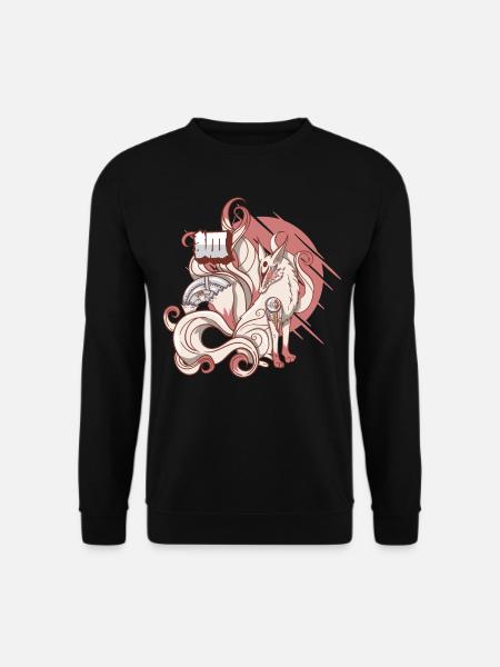 Cyborg Kitsune Neunschwänziger Fuchs Cyber-Ästheti - Unisex Pullover - Schwarz