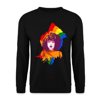 Afro Girl Gay Pride Schwarze Geschichte Melanin Bl - Unisex Pullover - Schwarz - Vorne - Alina (178cm) & Michal (187cm)