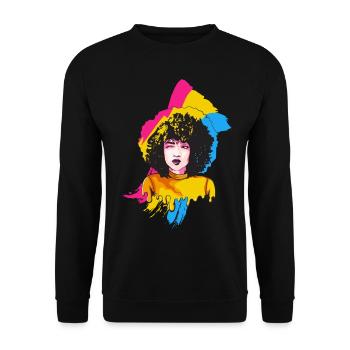 Afro Girl Pansexual Flag Black History M - Unisex Sweatshirt - black - Front - Alina (178cm) & Michal (187cm)