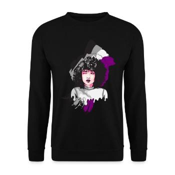 Afro Girl Asexual Flag Black Story Mel - Unisex Sweatshirt - black - Front - Alina (178cm) & Michal (187cm)