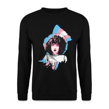Afro Girl Transgender Flag Black History M - Unisex Sweatshirt - black - Front - Alina (178cm) & Michal (187cm)