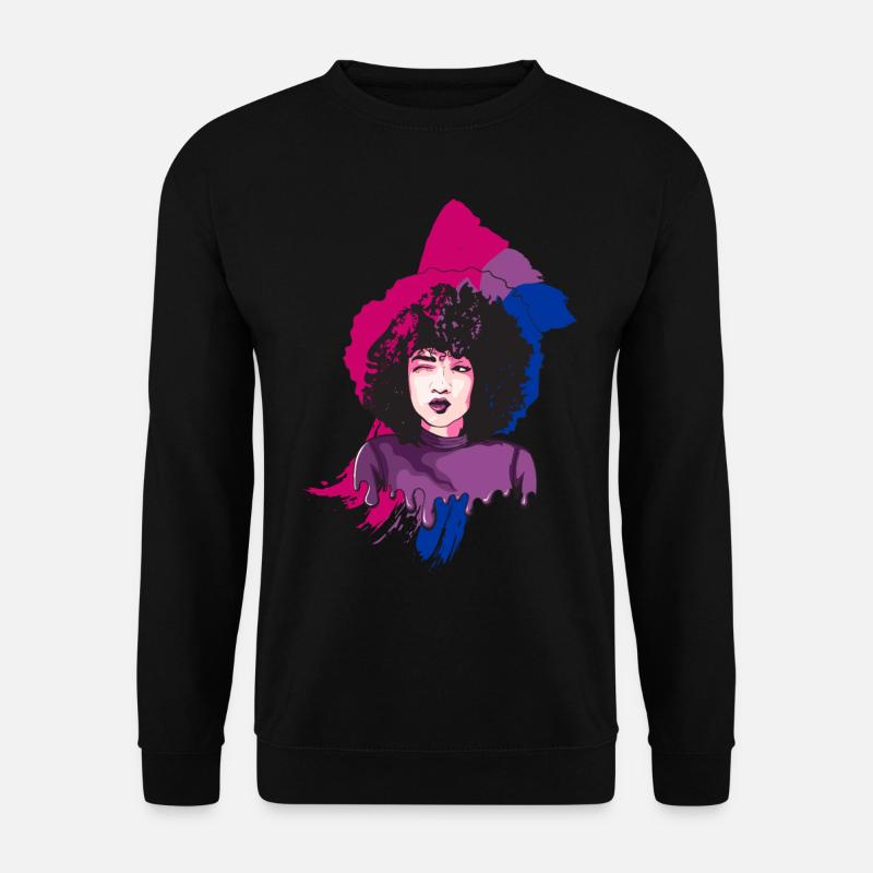 Afro Girl Bisexuell Flagge BI Schwarze Geschichte - Unisex Pullover - Schwarz