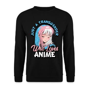 Fille d’anime trans juste une transgenre qui aime l’anime - Sweat-shirt Unisexe - noir - Devant - Alina (178cm) & Michal (187cm)