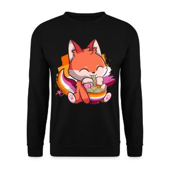 Lesbian Pride Gay Kawaii Fox Ramen Noodles Le - Sweat-shirt Unisexe - noir - Devant - Alina (178cm) & Michal (187cm)