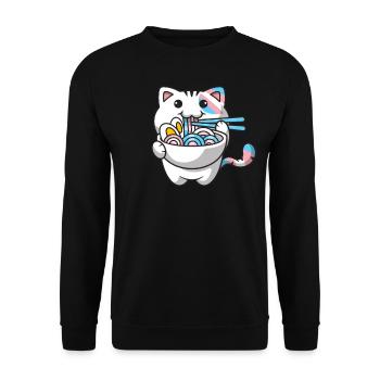 Transgender Pride Kawaii Cat Ramen Noodles Trans - Sweat-shirt Unisexe - noir - Devant - Alina (178cm) & Michal (187cm)