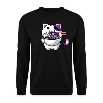Genderfluid Proud Kawaii Car Ramen Noodles Genderf - Unisex Sweatshirt - black - Front - Alina (178cm) & Michal (187cm)