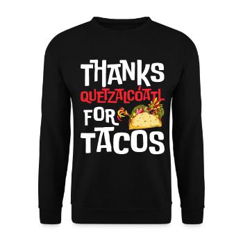 Drôle de tacos Quetzalcoatl Serpent Aztèque Dan - Sweat-shirt Unisexe - noir - Devant - Alina (178cm) & Michal (187cm)
