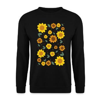 Bloomcore Esthétique Tournesols Flowercore Cott - Sweat-shirt Unisexe - noir - Devant - Alina (178cm) & Michal (187cm)