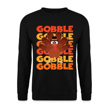 Lustiger Gooble Truthahn - Unisex Pullover - Schwarz - Vorne - Alina (178cm) & Michal (187cm)