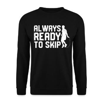 Lustiges Springseil Springseil springen Seil sprin - Unisex Pullover - Schwarz - Vorne - Alina (178cm) & Michal (187cm)