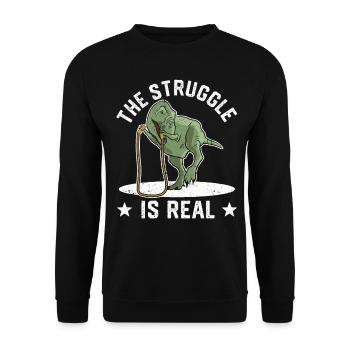 Lustiges Springseil Springseil springen Der Kampf - Unisex Pullover - Schwarz - Vorne - Alina (178cm) & Michal (187cm)