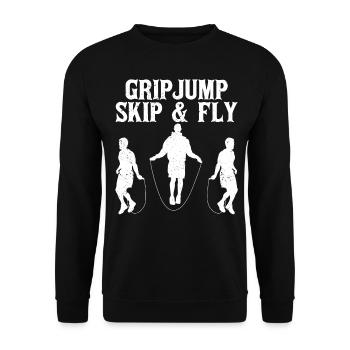 Lustiges Springseil Springseil Griff springen spri - Unisex Pullover - Schwarz - Vorne - Alina (178cm) & Michal (187cm)