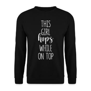 Drôle de corde à sauter cette fille sautillant - Sweat-shirt Unisexe - noir - Devant - Alina (178cm) & Michal (187cm)