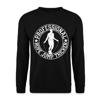 Lustiges Springseil Springseil Seilspringen Tricke - Unisex Pullover - Schwarz - Vorne - Alina (178cm) & Michal (187cm)