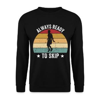 Lustiges Springseil Springseil immer bereit zu spr - Unisex Pullover - Schwarz - Vorne - Alina (178cm) & Michal (187cm)