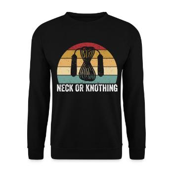 Funny Skipping Rope Skipping Rope Skipping Rope Neck or - Unisex Sweatshirt - black - Front - Alina (178cm) & Michal (187cm)
